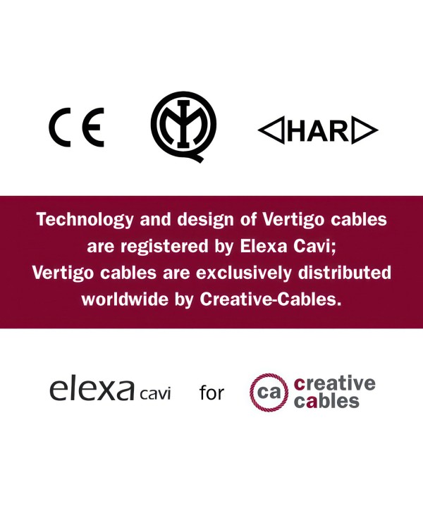 Cavo tessile Grafite e Nero Carbone Vertigo lucido - L'Originale Creative-Cables - ERM54 rotondo 2x0,75mm / 3x0,75mm