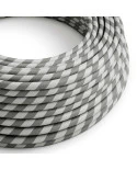 Filo elettrico ricoperto color Argento e Grigio Vertigo - L'Originale Creative Cables, per lampade e lampadari - ERM55