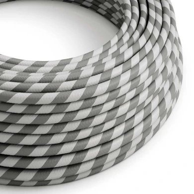 Cavo tessile Argento e Grigio Vertigo lucido - L'Originale Creative-Cables - ERM55 rotondo 2x0,75mm / 3x0,75mm