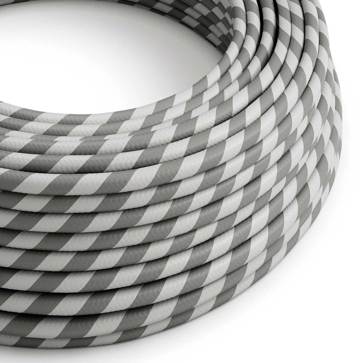 Filo elettrico ricoperto color Argento e Grigio Vertigo - L'Originale Creative Cables, per lampade e lampadari - ERM55