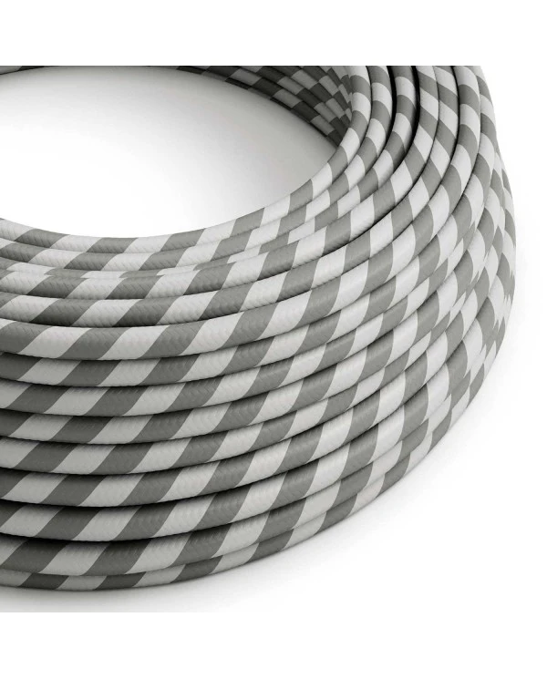 Filo elettrico ricoperto color Argento e Grigio Vertigo - L'Originale Creative Cables, per lampade e lampadari - ERM55