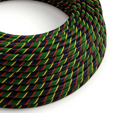 Cavo tessile Classic Regimental Vertigo lucido - L'Originale Creative-Cables - ERM62 rotondo 2x0,75mm / 3x0,75mm