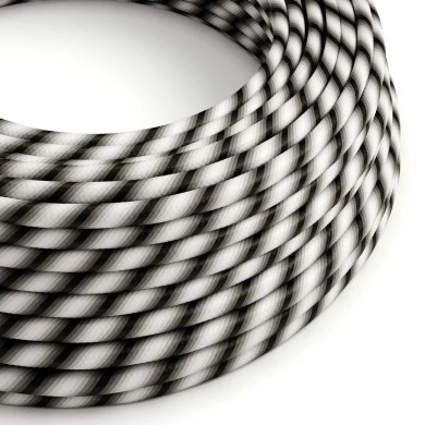 Cavo tessile Optical Regimental grigio Vertigo lucido - L'Originale Creative-Cables - ERM63 rotondo 2x0,75mm / 3x0,75mm