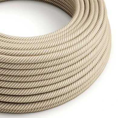 Cavo tessile Juta Naturale e Bianco Vertigo - L'Originale Creative-Cables - ERN07 rotondo 2x0,75mm / 3x0,75mm