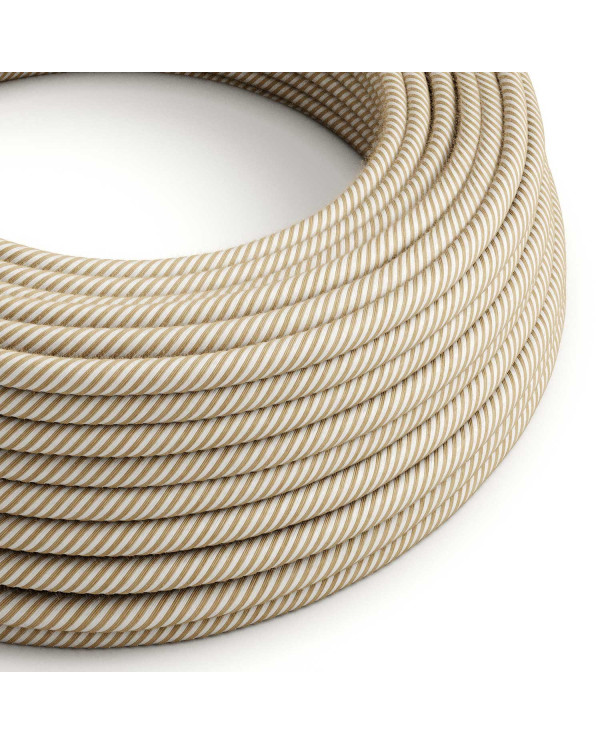 Cavo tessile Juta Naturale e Bianco Vertigo - L'Originale Creative-Cables - ERN07 rotondo 2x0,75mm / 3x0,75mm