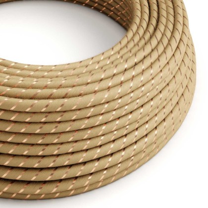 Cavo tessile Beige in juta con filo di Rame - L'Originale Creative-Cables - ERR04 rotondo 3x0,75mm
