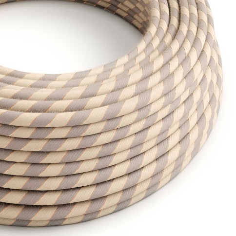 Cavo tessile Beige in cotone e lino con filo di Rame - L'Originale Creative-Cables - ERR05 rotondo 3x0,75mm