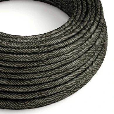 Cavo tessile Optical Nero e Grigio Vertigo lucido - L'Originale Creative-Cables - ERM67 rotondo 2x0,75mm / 3x0,75mm