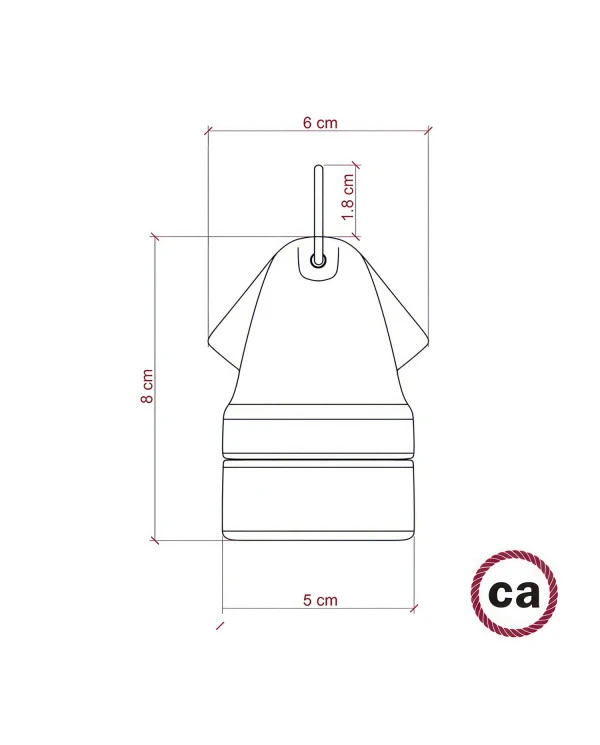 Kit portalampada E27 in porcellana vintage a doppio ingresso