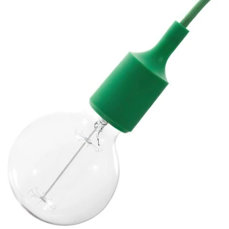 Kit portalampada E27 in silicone - Verde