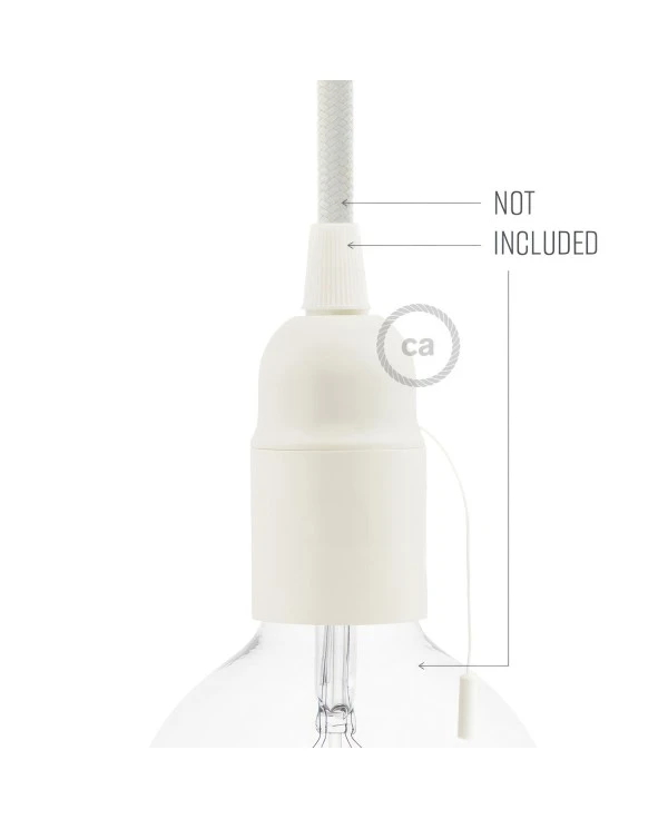 Kit portalampada E27 in termoplastica con interruttore a tirante