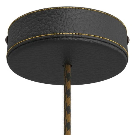 Kit rosone in legno rivestito in pelle - Nero