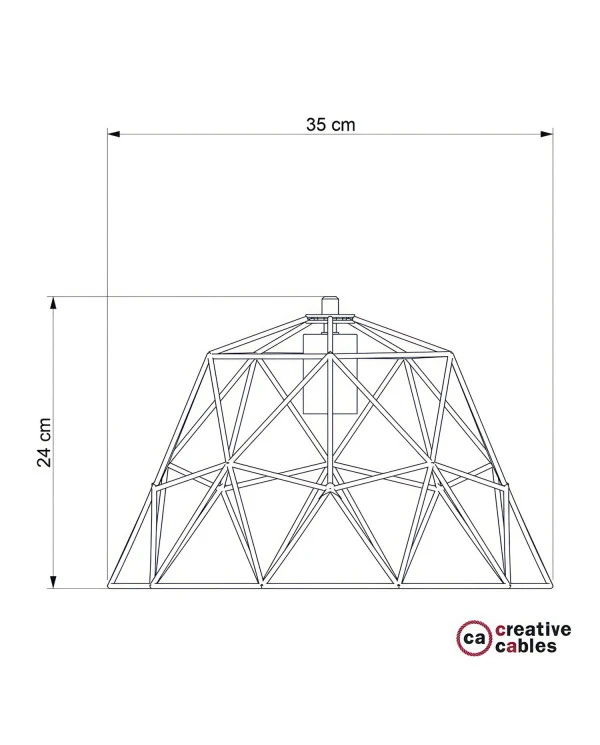 Gabbia XL paralume nudo Dome in metallo con portalampada E27