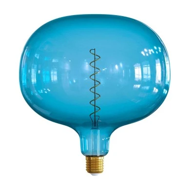 LIMITED EDITION - Lampadina LED Ocean Blue XXL linea Pastel "Sbagliate" filamento a Spirale 4W 100Lm E27 2200K Dimmerabile