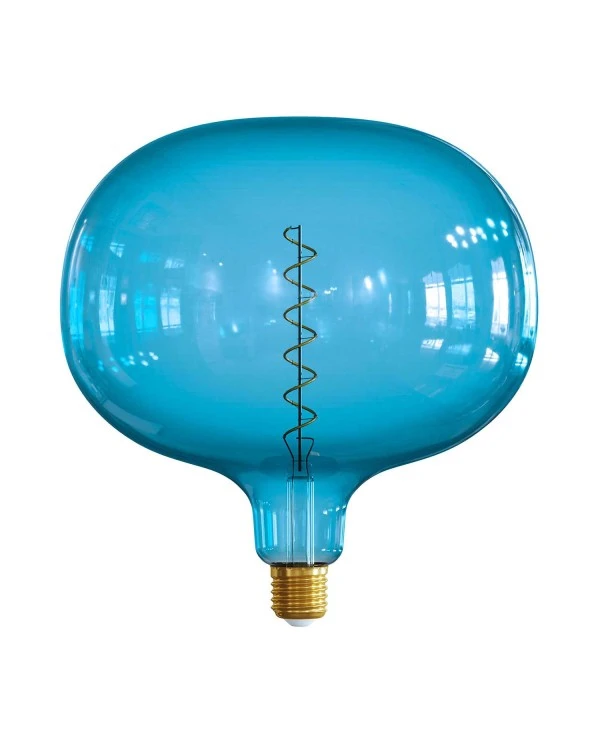 LIMITED EDITION - Lampadina LED Ocean Blue XXL linea Pastel "Sbagliate" filamento a Spirale 4W 100Lm E27 2200K Dimmerabile