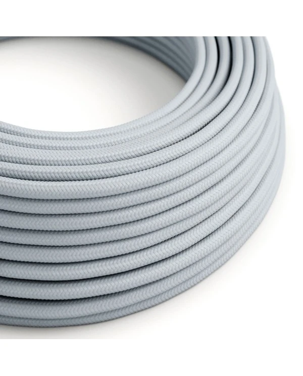 Corda elettrica in tessuto lucido Grigio Azzurro - L'Originale Creative Cables, per creare lampade uniche - RM30