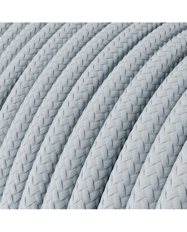 Corda elettrica in tessuto lucido Grigio Azzurro - L'Originale Creative Cables, per creare lampade uniche - RM30