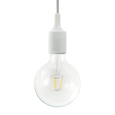 Lampada a sospensione Made in Italy completa di cavo tessile e finiture in silicone