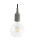Lampada a sospensione Made in Italy completa di cavo tessile e finiture in silicone