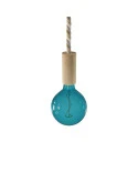 Lampada a sospensione Made in Italy completa di cordone nautico XL e finiture in legno