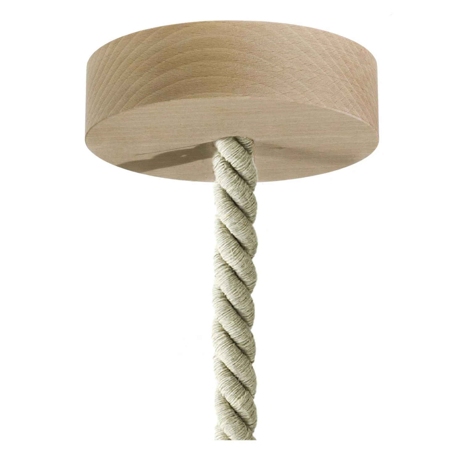 Lampada a sospensione Made in Italy completa di cordone nautico XL e finiture in legno