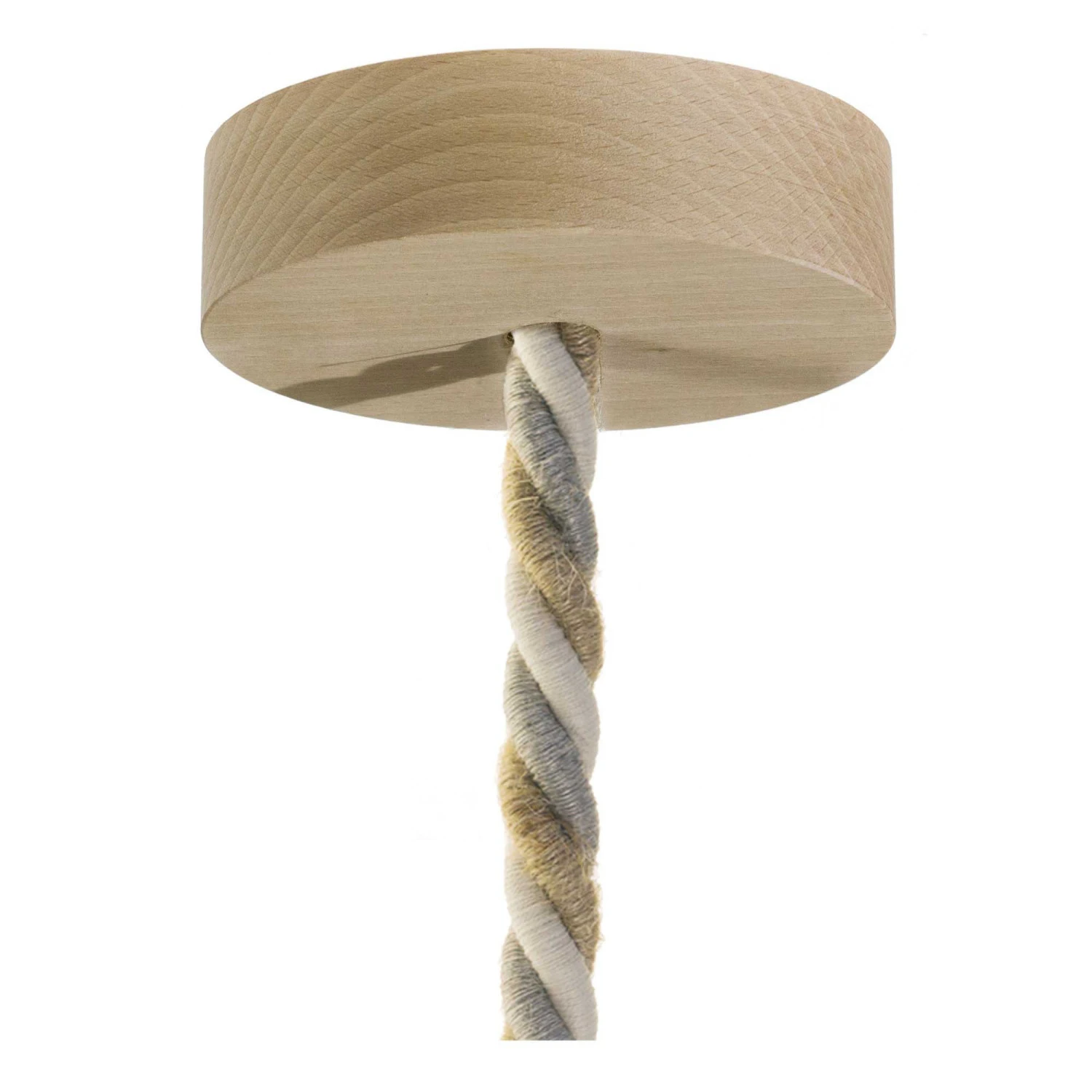 Lampada a sospensione Made in Italy completa di cordone nautico XL e finiture in legno
