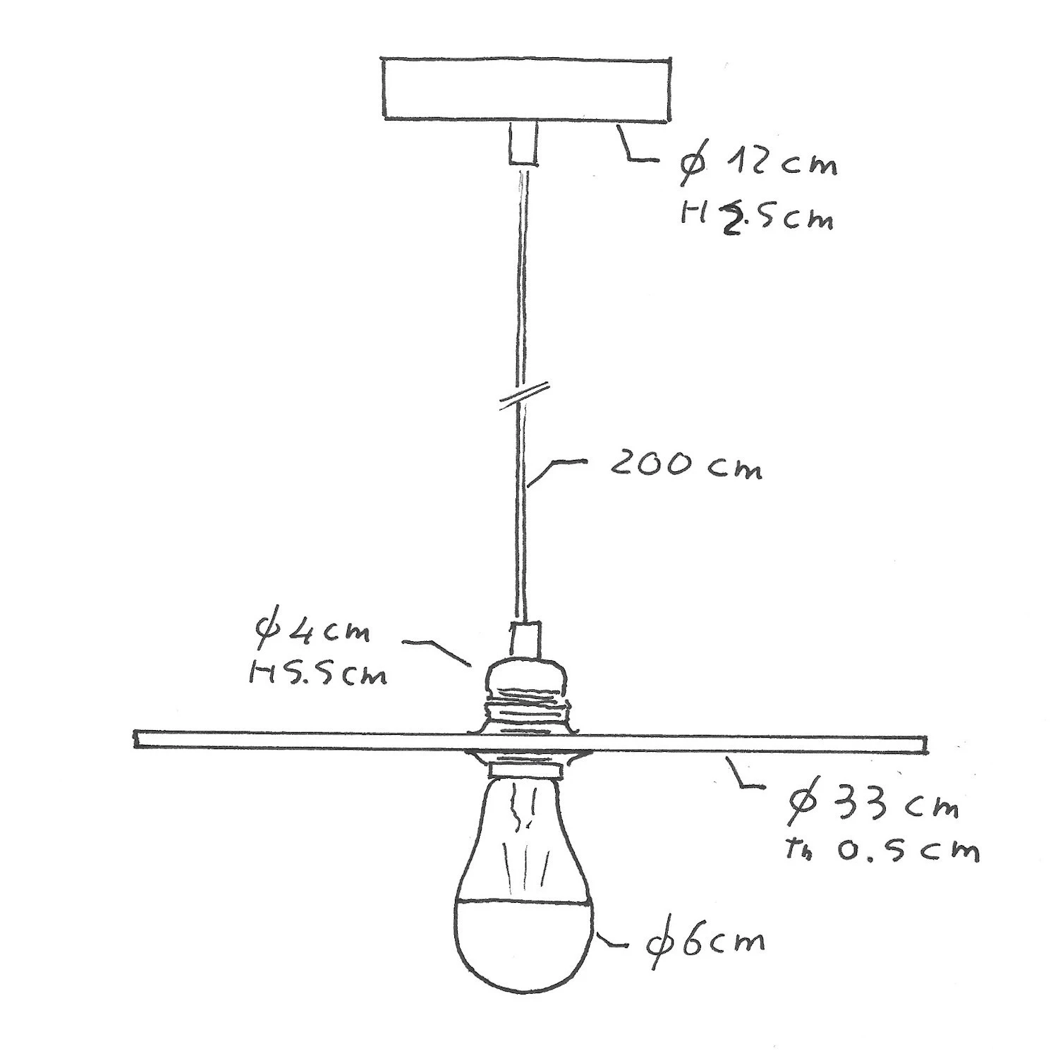 Lampada a sospensione Made in Italy completa di cavo tessile, paralume in legno UFO double-face e finiture in metallo