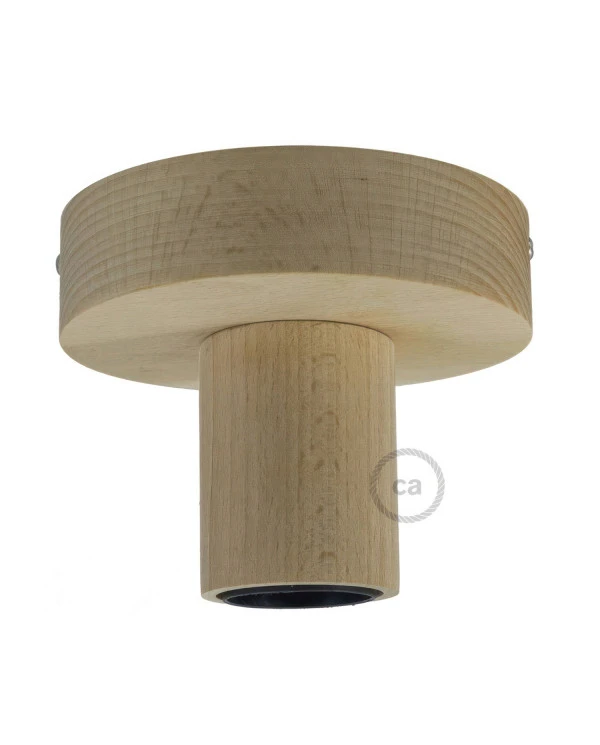 Fermaluce Wood S, punto luce a parete o soffitto in legno