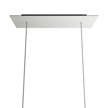 Rosone XXL Rose-One rettangolare a 2 fori e 6 fori laterali, dimensioni 675 x 225 mm - Dibond Bianco opaco