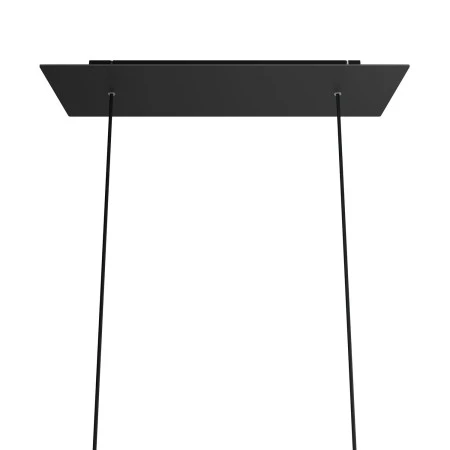 Rosone XXL Rose-One rettangolare a 2 fori e 6 fori laterali, dimensioni 675 x 225 mm - Dibond Nero opaco