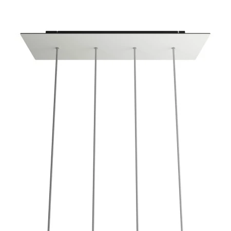 Rosone XXL Rose-One rettangolare a 4 fori in linea e 6 fori laterali, dimensioni 675 x 225 mm - Dibond Bianco opaco