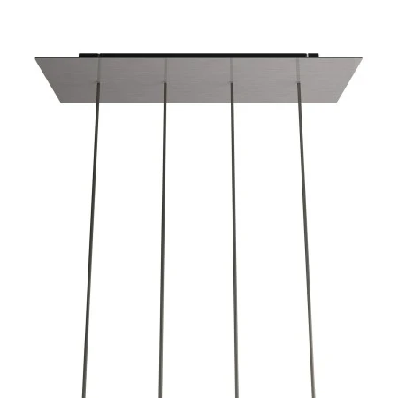 Rosone XXL Rose-One rettangolare a 4 fori in linea e 6 fori laterali, dimensioni 675 x 225 mm - Dibond Acciaio satinato