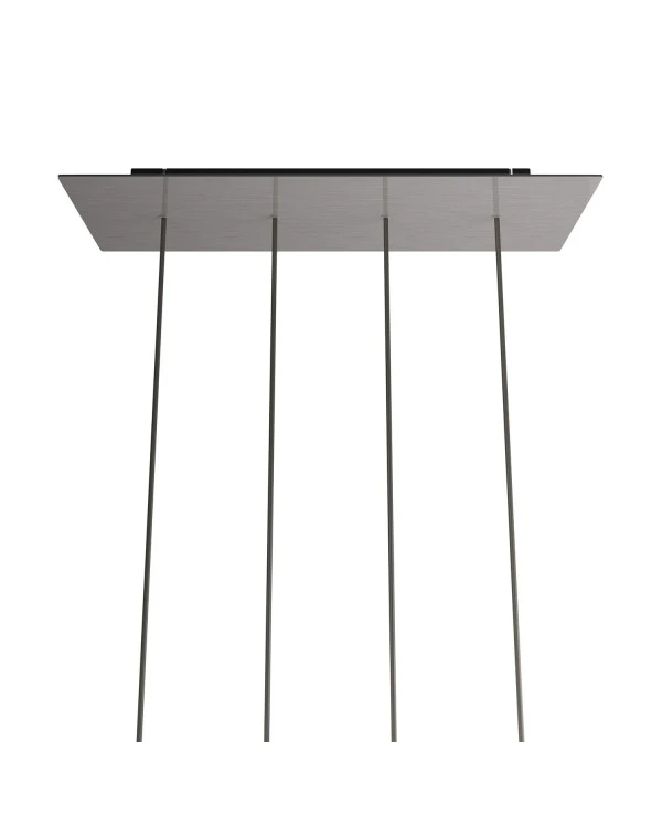 Rosone XXL Rose-One rettangolare a 4 fori in linea e 6 fori laterali, dimensioni 675 x 225 mm