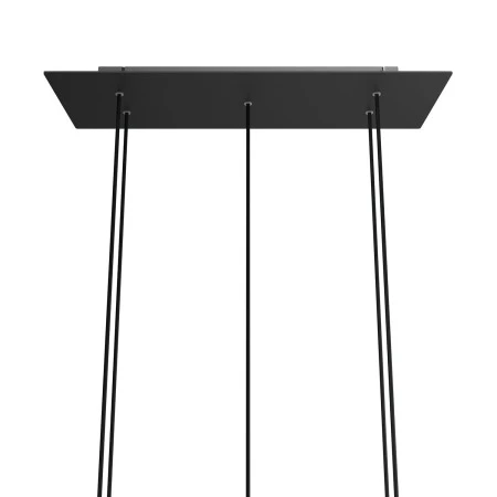Rosone XXL Rose-One rettangolare a 5 fori e 6 fori laterali, dimensioni 675 x 225 mm - Dibond Nero opaco
