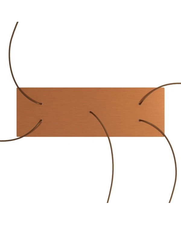 Rosone XXL Rose-One rettangolare a 5 fori e 6 fori laterali, dimensioni 675 x 225 mm