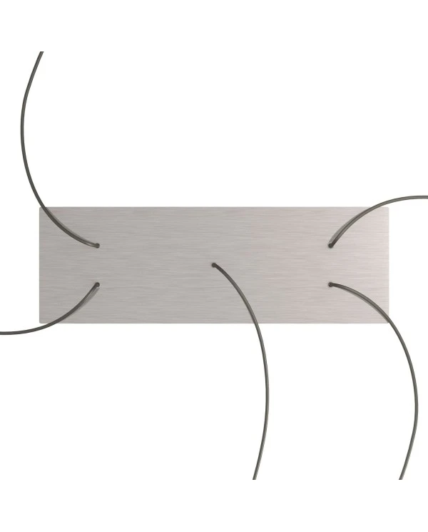 Rosone XXL Rose-One rettangolare a 5 fori e 6 fori laterali, dimensioni 675 x 225 mm