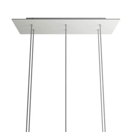 Rosone XXL Rose-One rettangolare a 6 fori e 6 fori laterali, dimensioni 675 x 225 mm - Dibond Bianco opaco