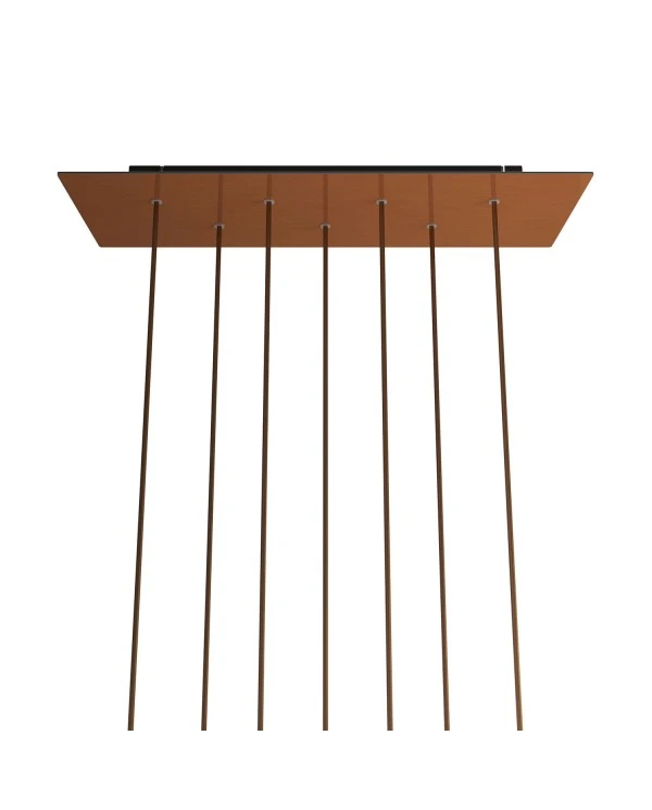 Rosone XXL Rose-One rettangolare a 7 fori e 6 fori laterali, dimensioni 675 x 225 mm