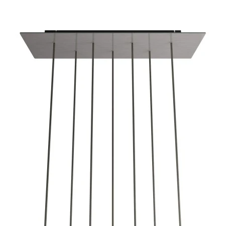 Rosone XXL Rose-One rettangolare a 7 fori e 6 fori laterali, dimensioni 675 x 225 mm - Dibond Acciaio satinato
