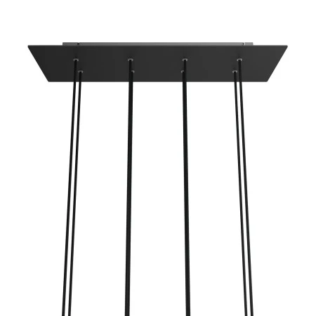 Rosone XXL Rose-One rettangolare a 8 fori e 6 fori laterali, dimensioni 675 x 225 mm - Dibond Nero opaco