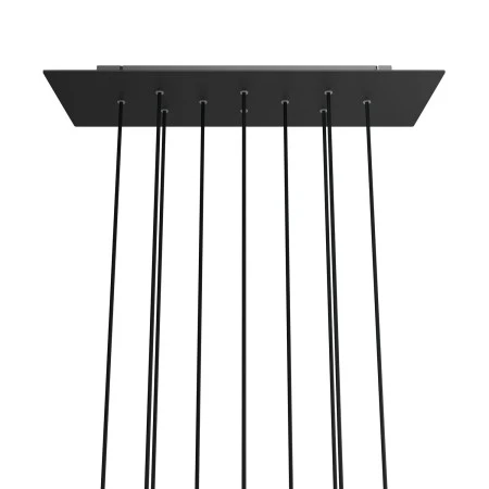 Rosone XXL Rose-One rettangolare a 10 fori e 6 fori laterali, dimensioni 675 x 225 mm - Dibond Nero opaco