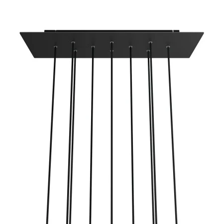 Rosone XXL Rose-One rettangolare a 10 fori e 6 fori laterali, dimensioni 675 x 225 mm - Dibond Nero opaco