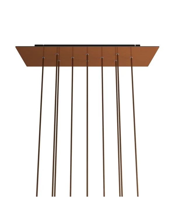 Rosone XXL Rose-One rettangolare a 10 fori e 6 fori laterali, dimensioni 675 x 225 mm