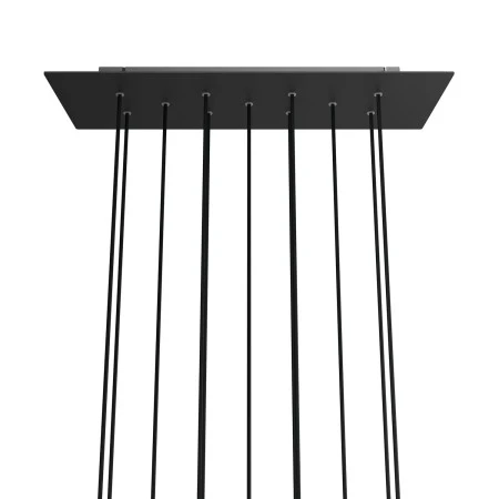 Rosone XXL Rose-One rettangolare a 11 fori e 6 fori laterali, dimensioni 675 x 225 mm - Dibond Nero opaco