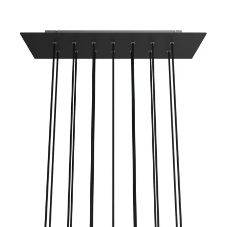 Rosone XXL Rose-One rettangolare a 14 fori e 6 fori laterali, dimensioni 675 x 225 mm - Dibond Nero opaco