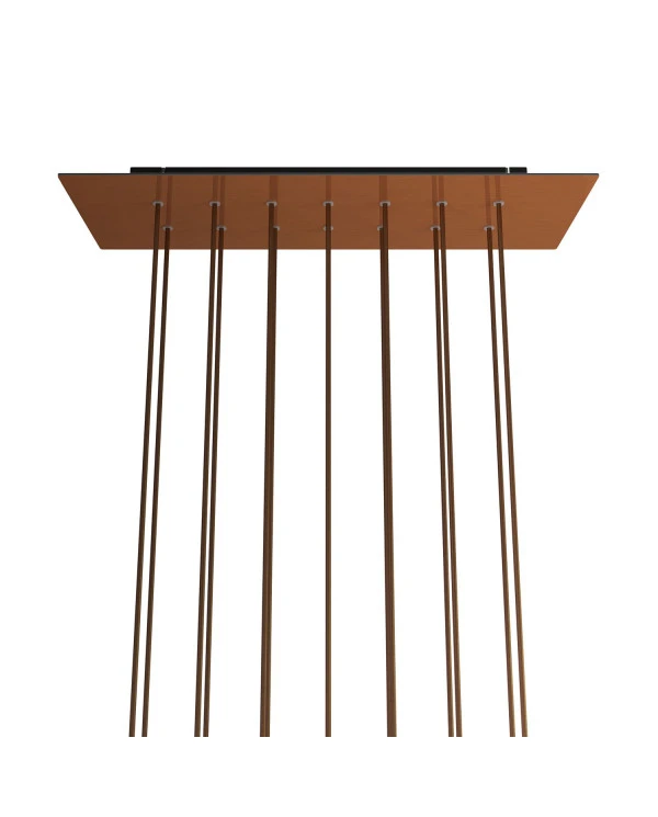 Rosone XXL Rose-One rettangolare a 14 fori e 6 fori laterali, dimensioni 675 x 225 mm