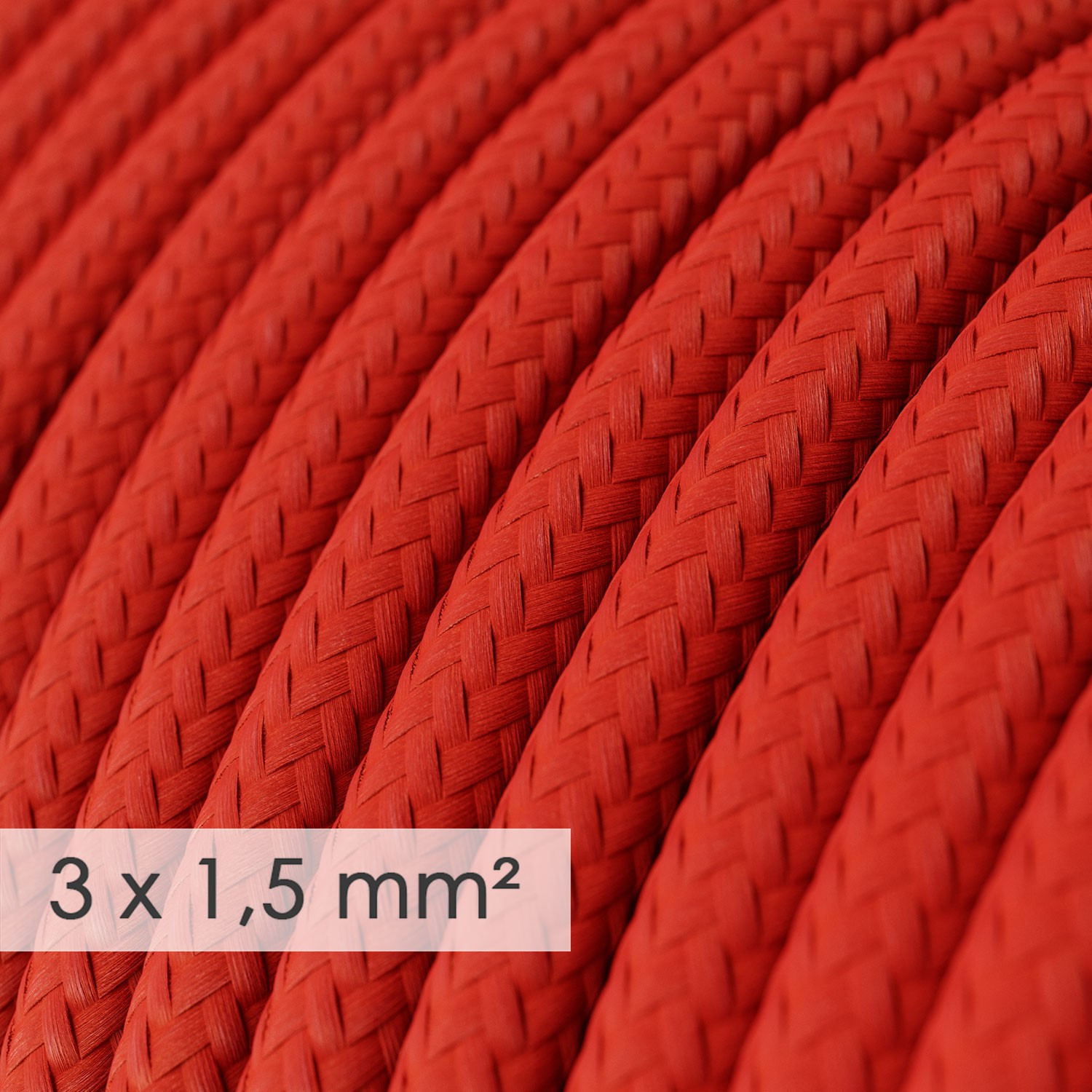 Multipresa con cavo in tessuto colorato effetto seta Rosso RM09 e spina schuko con anello confort