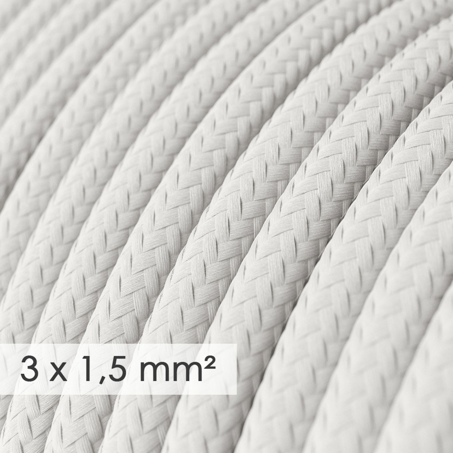 Multipresa con cavo in tessuto colorato effetto seta Bianco RM01 e spina schuko con anello confort