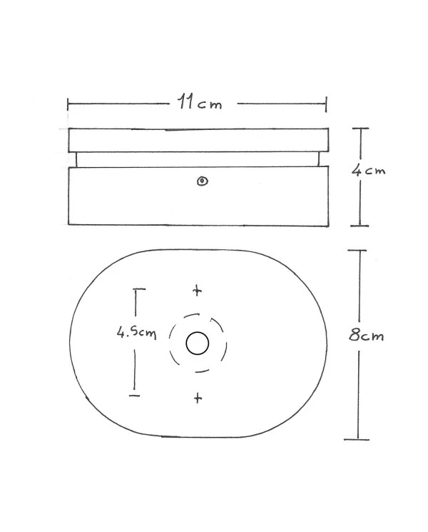 Rosone ovale in legno con un foro centrale e 2 fori laterali per cavo per catenaria e sistema Filé. Made in Italy