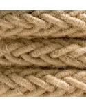 Cordone trecciato 2XL in Juta, cavo elettrico 2x0,75. Diametro 24mm